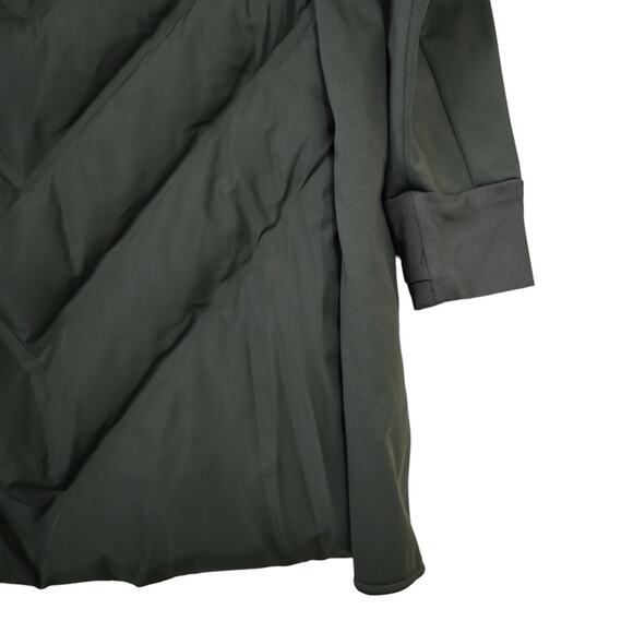 BCBGeneration Womens S Mixed Media Hooded Quilted Jacket in Loden NEW - Picture 8 of 11